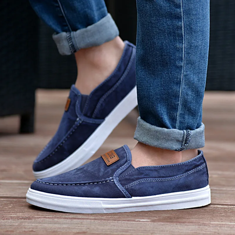 2023 Blue Casual Men Shoes Summer Moccasin Shoes Slip On Designer Male Flats Canvas Shoes Alpargatas