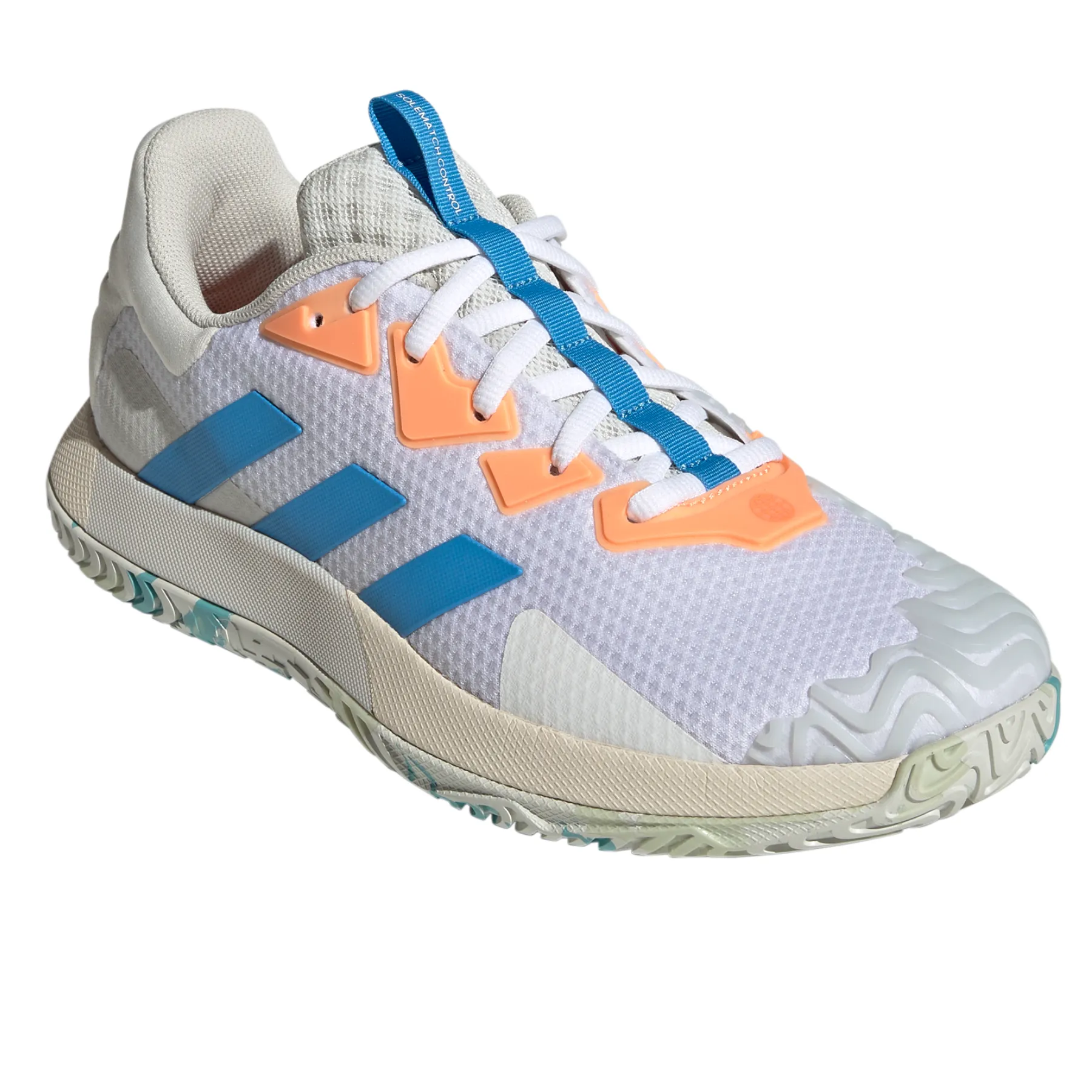 Adidas Performance Sole Match Control Men Tennis Shoes - Cloud White/Pulse Blue/Orbit Grey