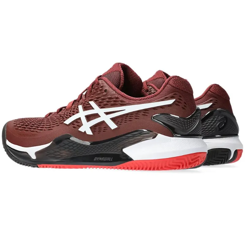 Asics Gel Resolution 9 Clay Men Tennis Shoes -  Antique Red/White