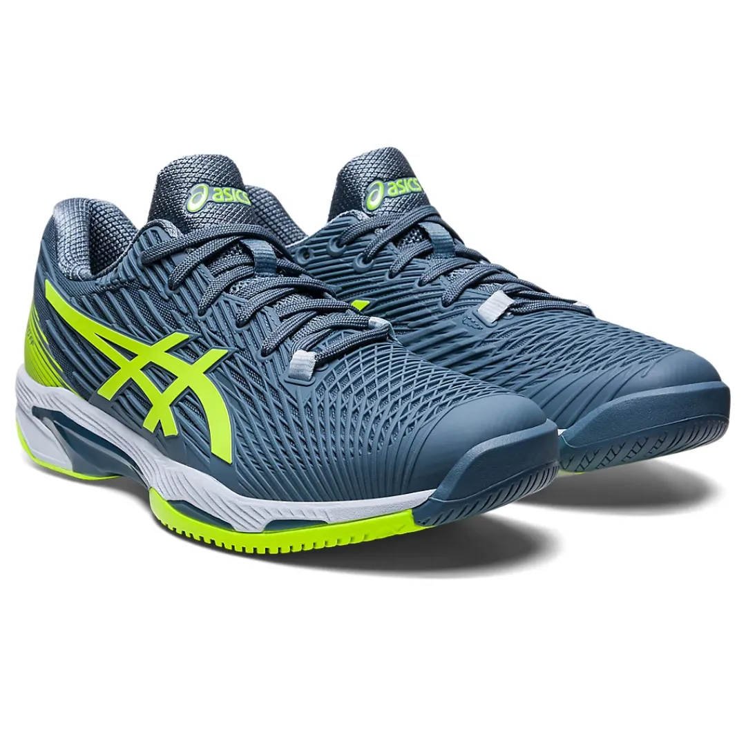 Asics Men Shoes Solution Speed FF 2 Tennis Shoes - Steel Blue/Hazard Green