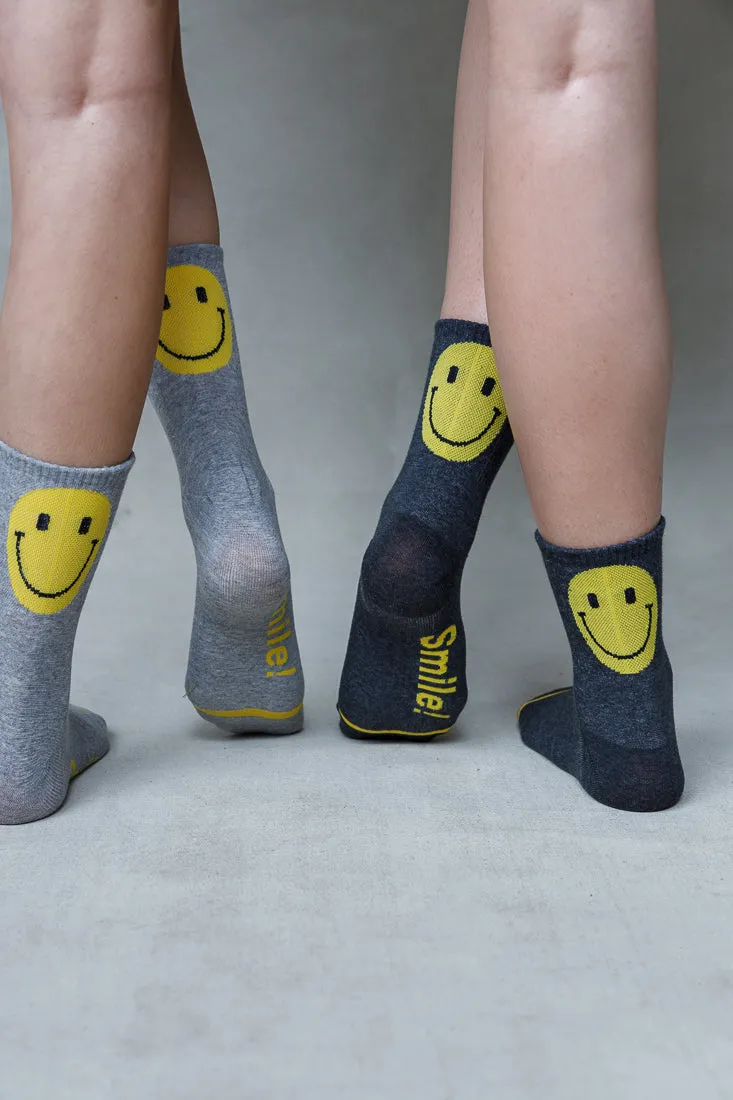 BACK SMILEY CREW SOCKS