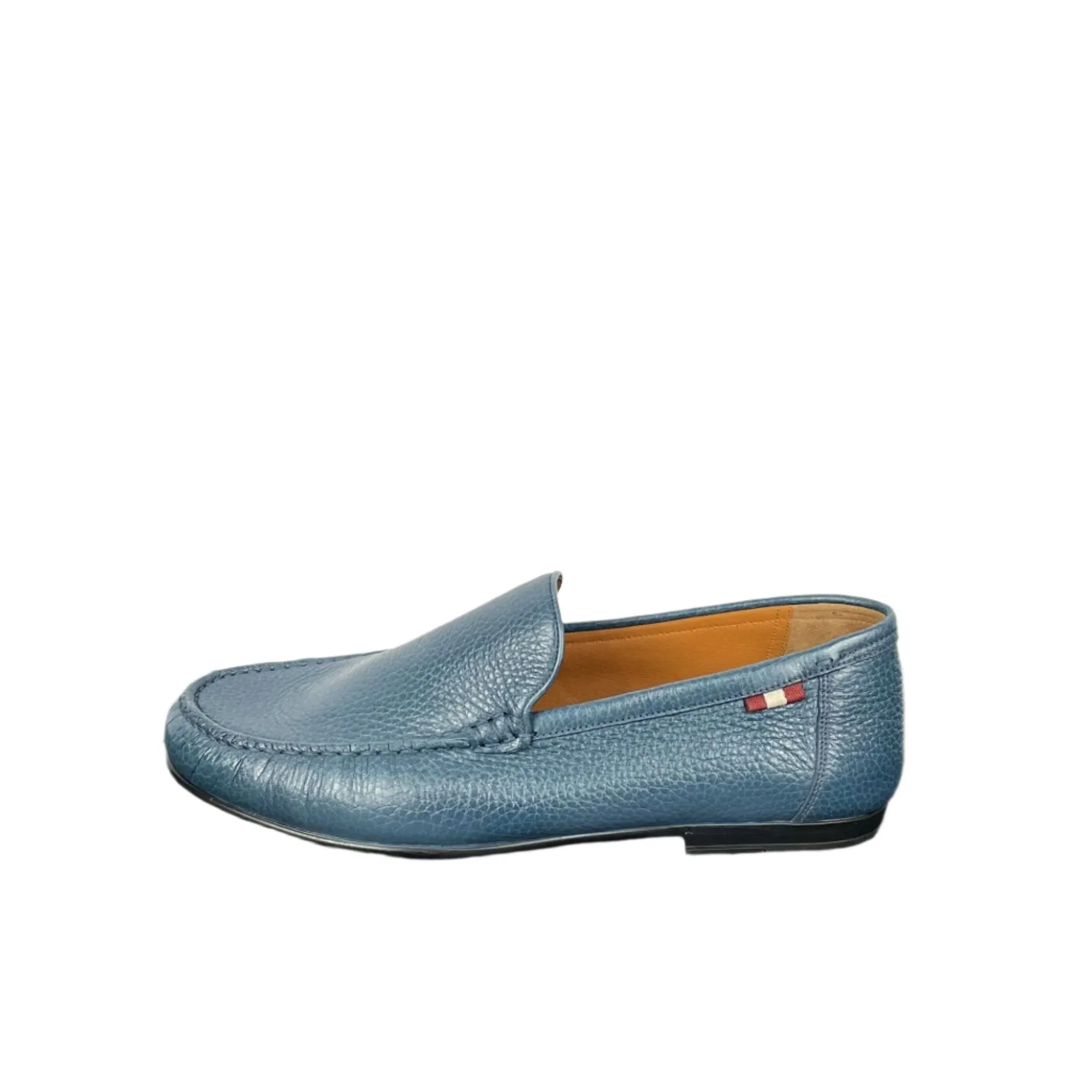 Bally Craxon Aqua Blue Grained Leather Loafers