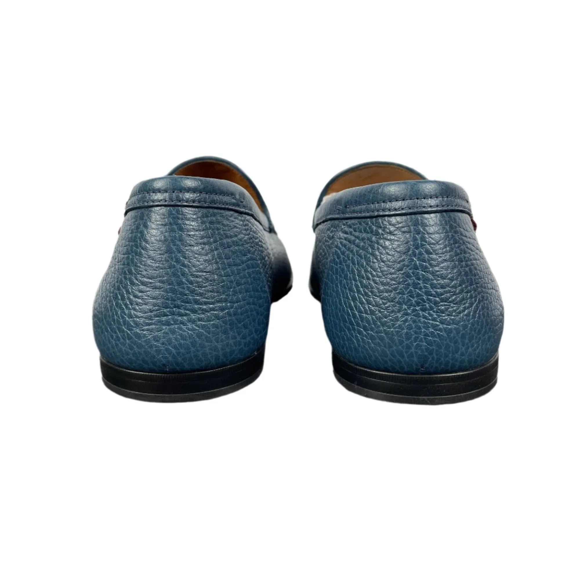 Bally Craxon Aqua Blue Grained Leather Loafers