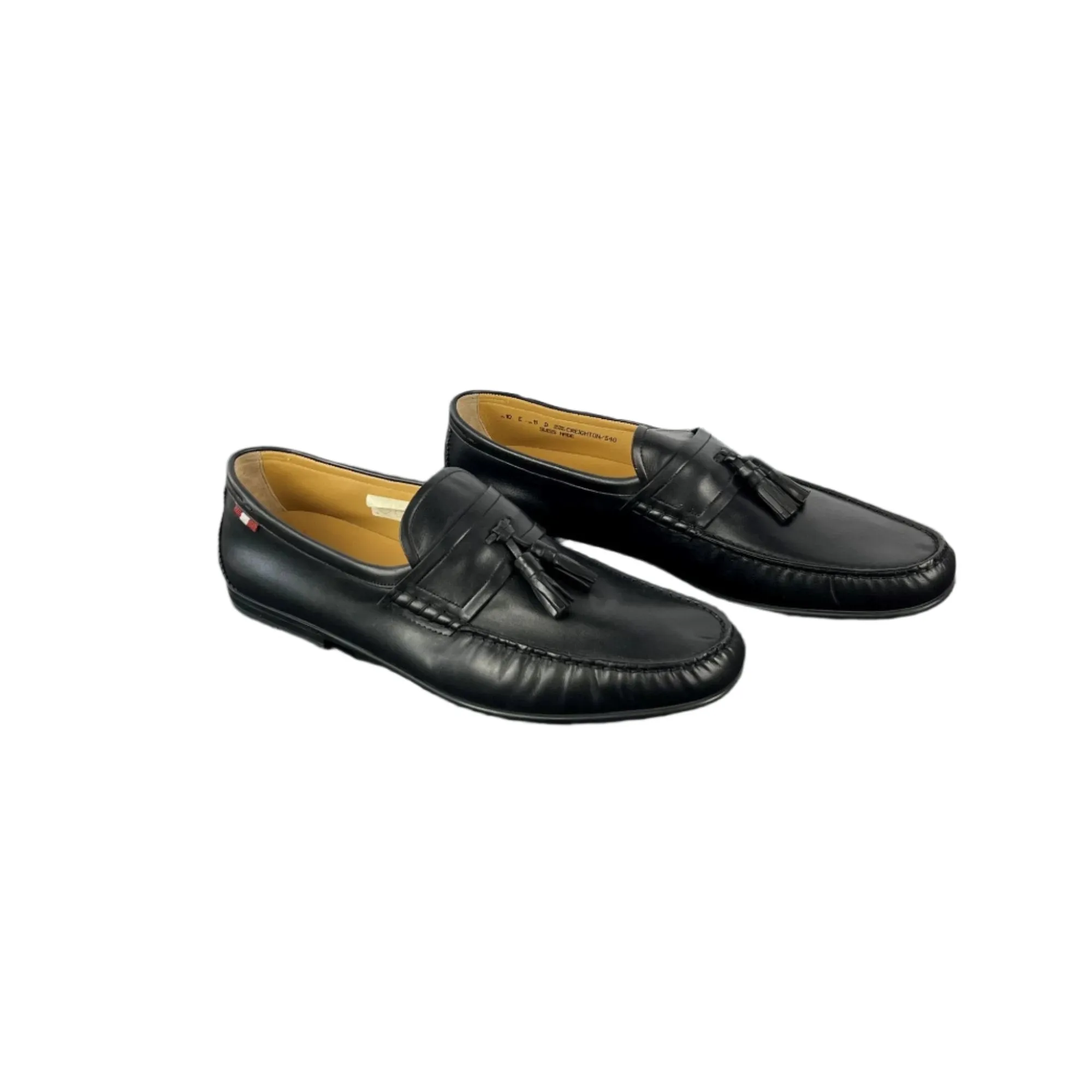 Bally Mens Creighton Black Leather Tassel Loafers