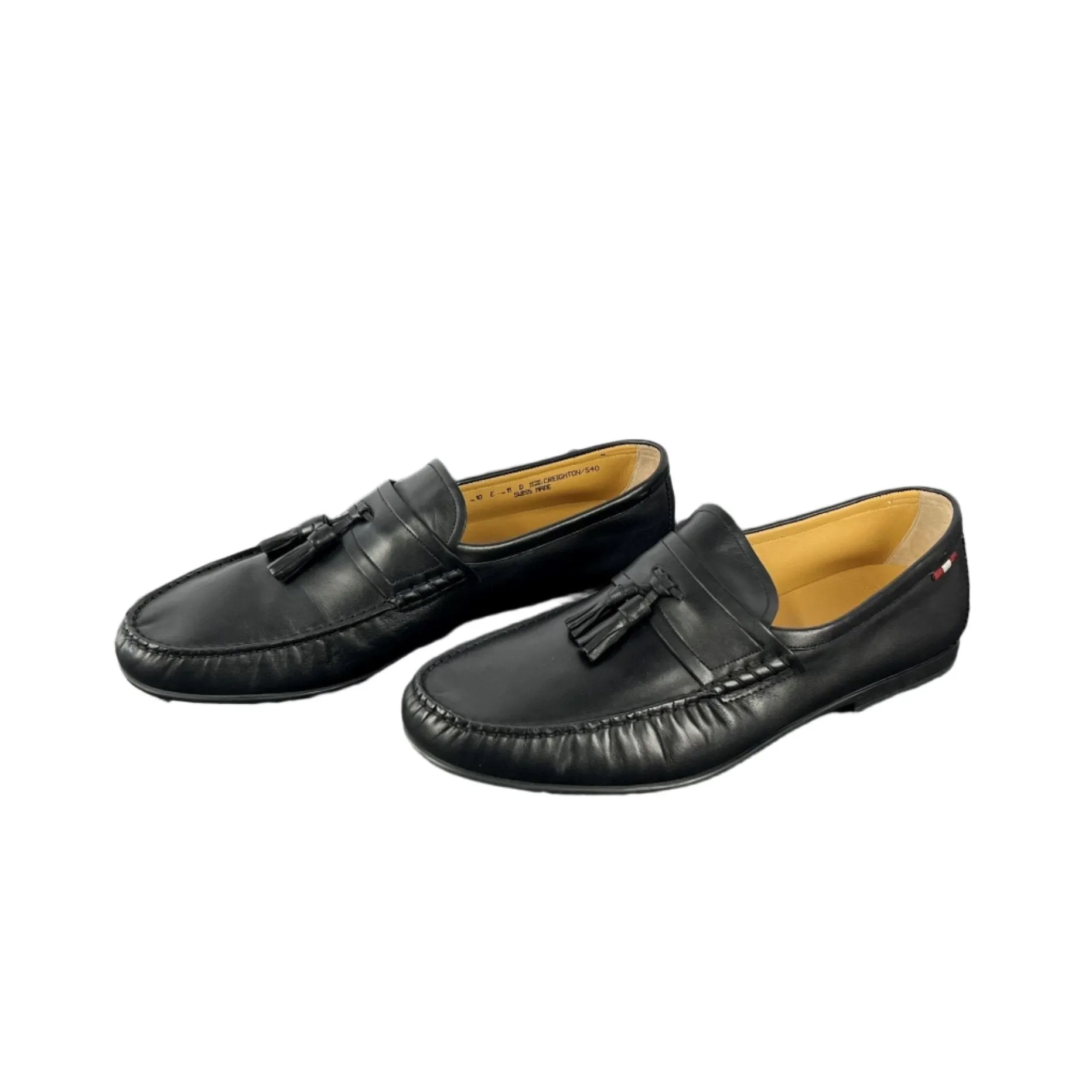 Bally Mens Creighton Black Leather Tassel Loafers