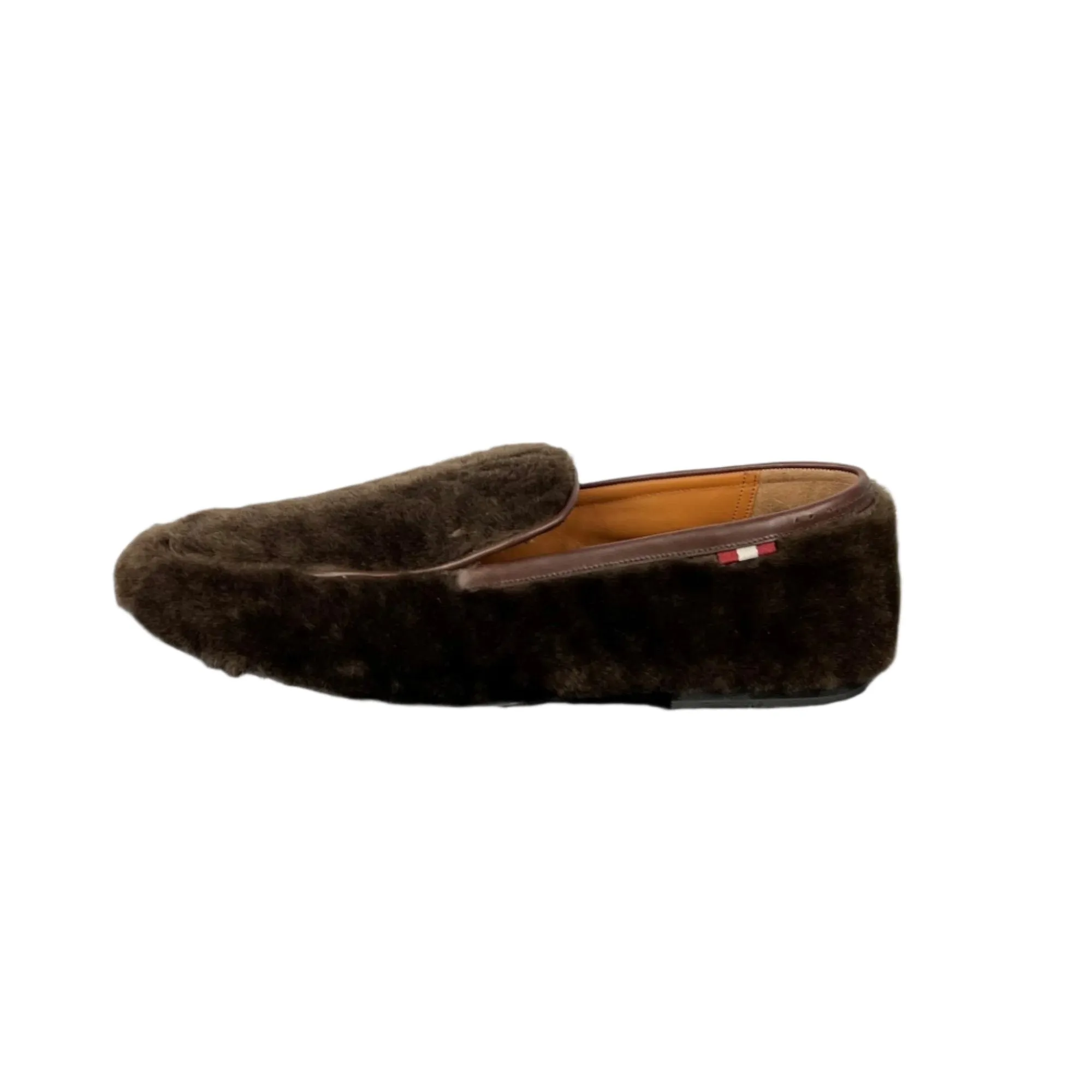 Bally Mens Crispi Brown Lamb Fur Loafers