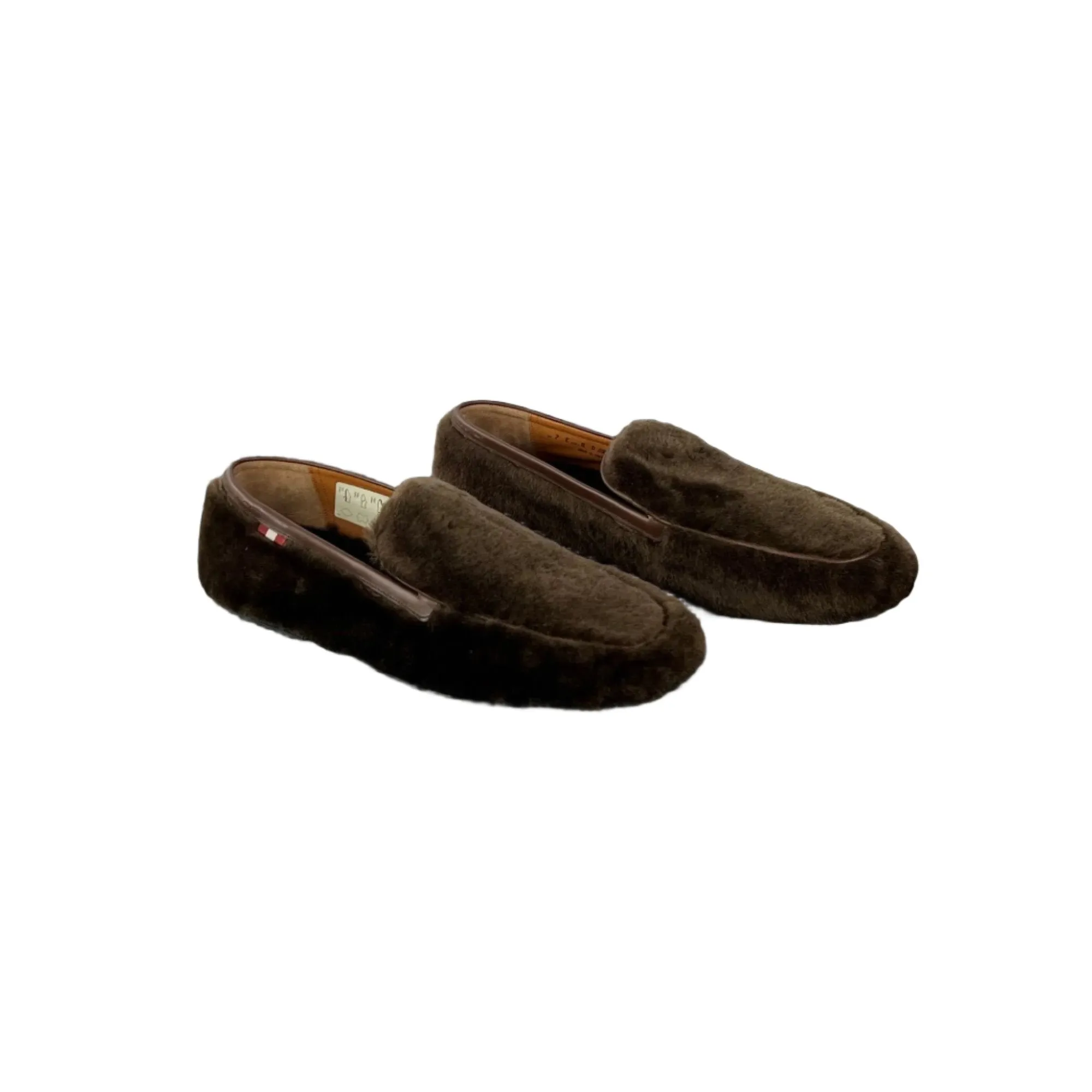 Bally Mens Crispi Brown Lamb Fur Loafers