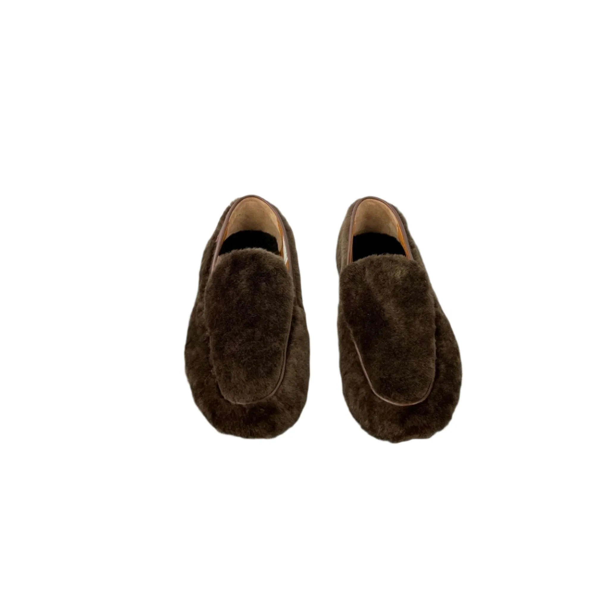 Bally Mens Crispi Brown Lamb Fur Loafers