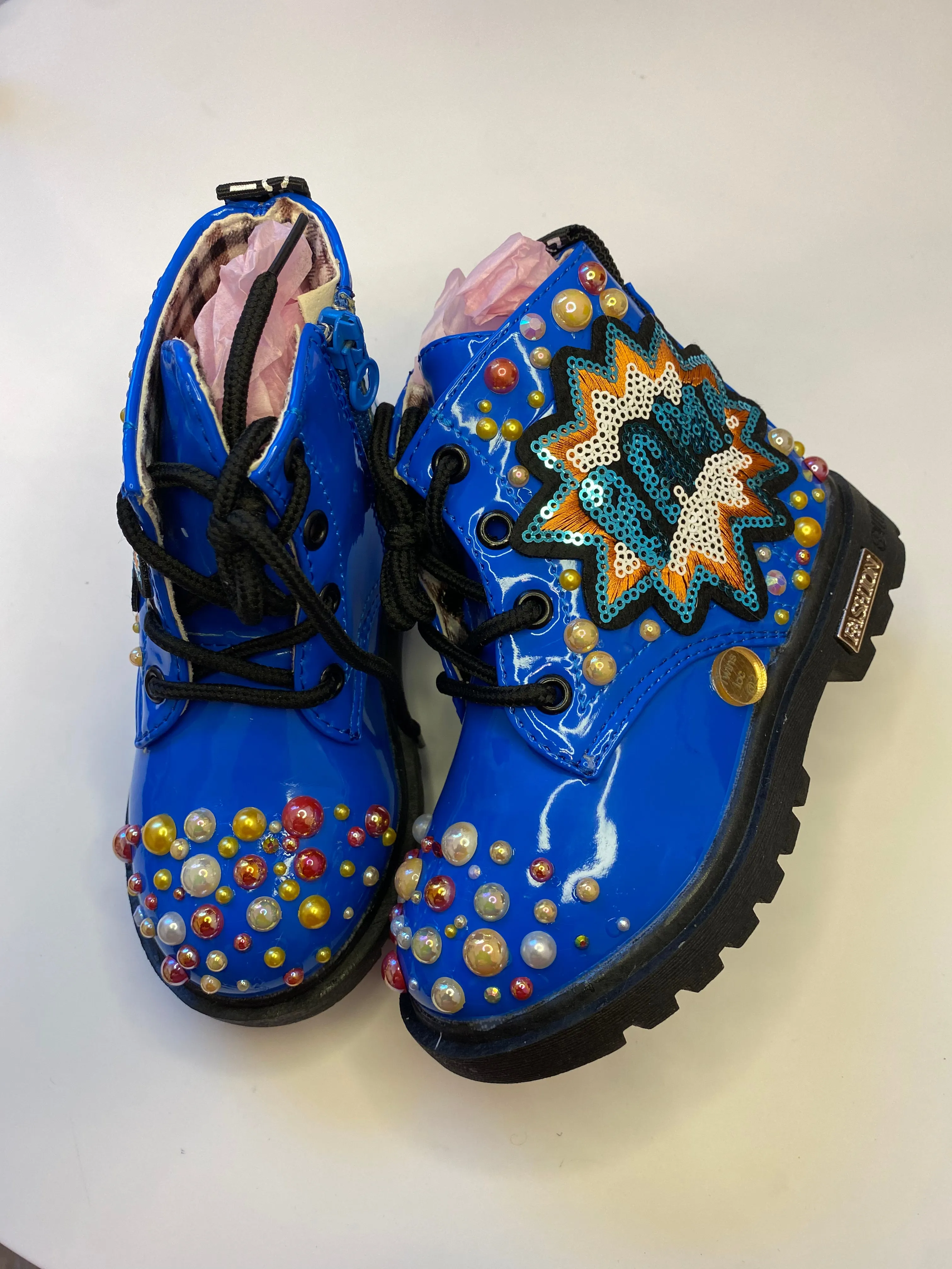 BAM BAM COLORFUL BEDAZZLED BOOTS