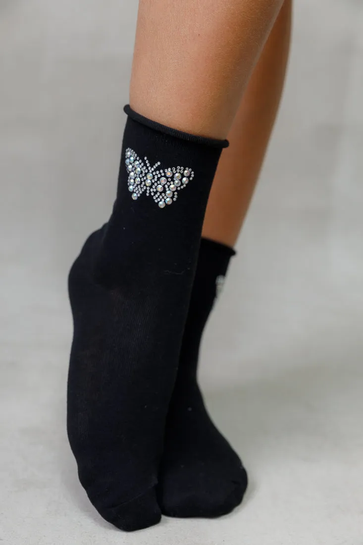 BUTTERFLY CRYSTAL SOCKS