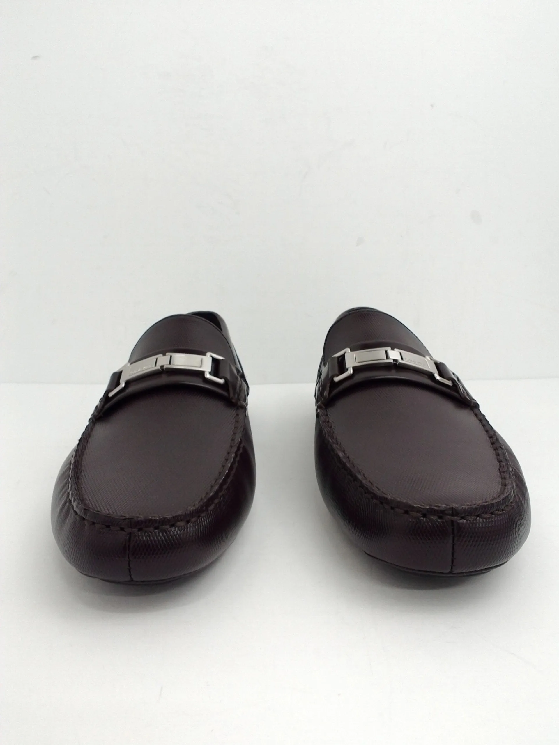 Calvin Klein Men's Karns Burgundy Leather Loafer Size 12