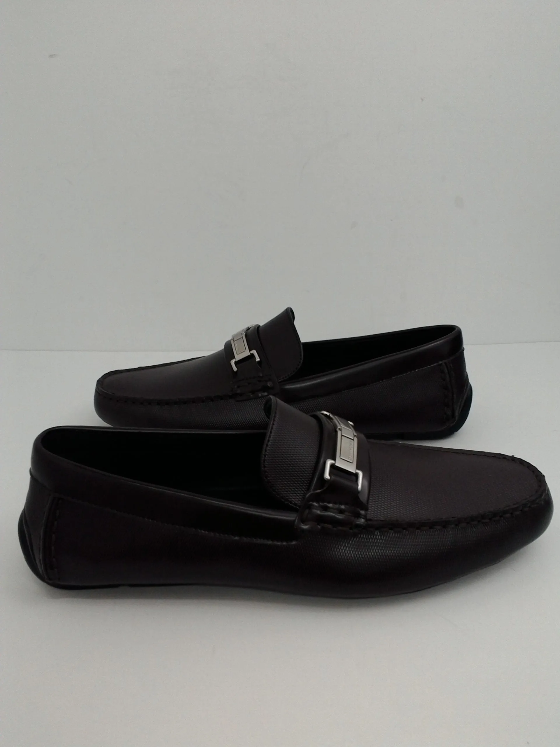 Calvin Klein Men's Karns Burgundy Leather Loafer Size 12