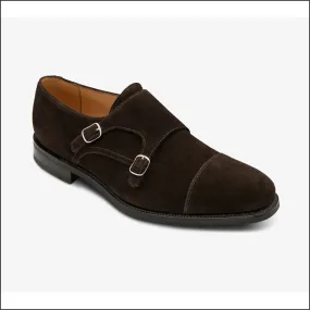 Cannon Dark Brown Suede Buckle Monk Shoe*