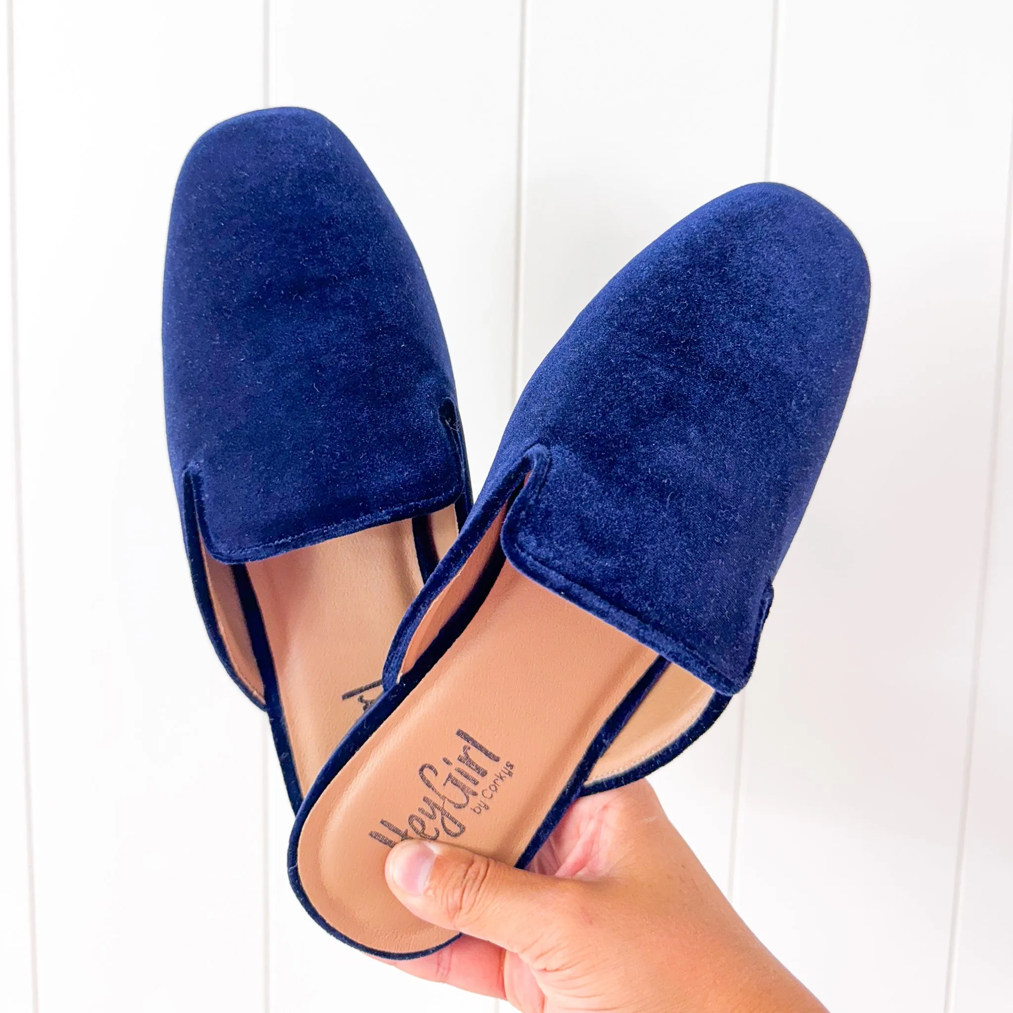 Corky's Spotlight Navy Velvet Slip on Shoes