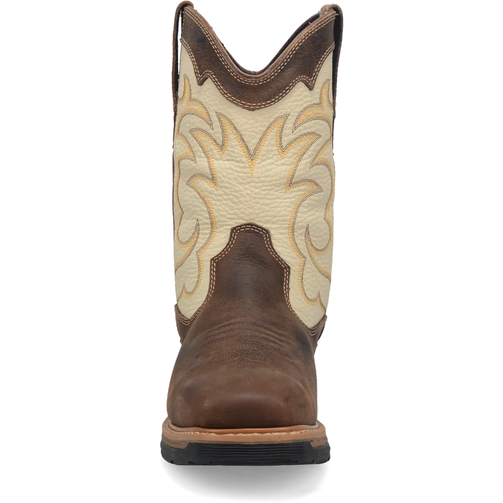 'Dan Post' Men's 11" Storm Tide EH WP Western Square Toe - Bone / Brown