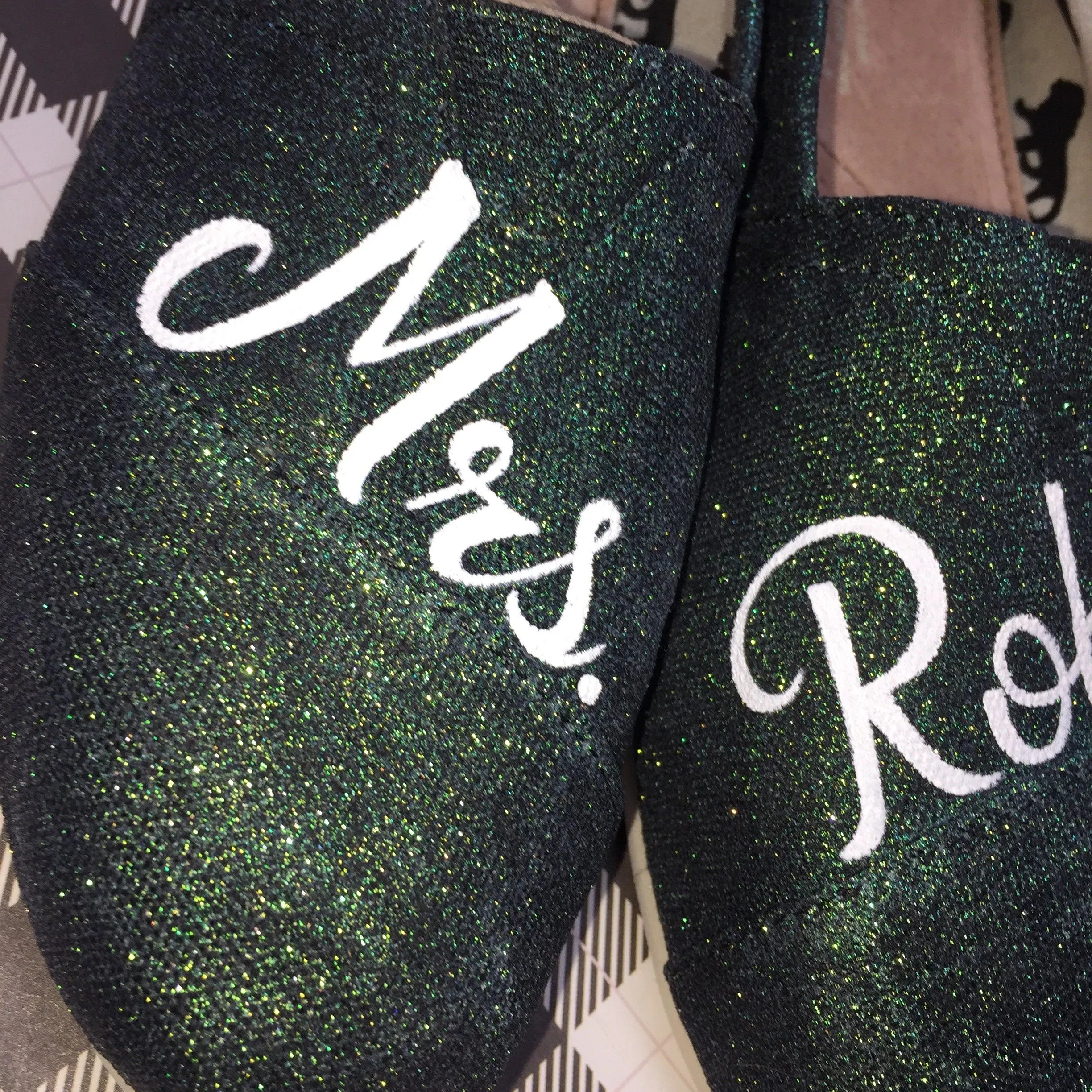 Emerald Glitter Wedding Shoes