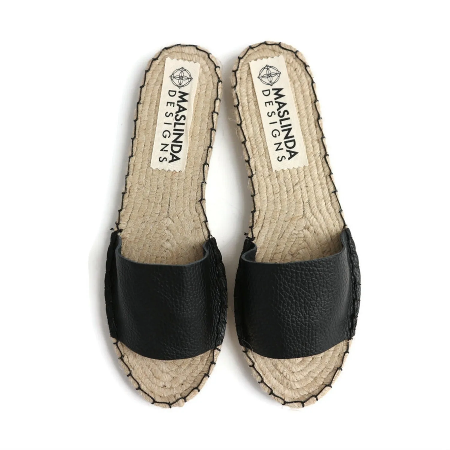 Essential Leather Espadrilles Slides 5 Colors