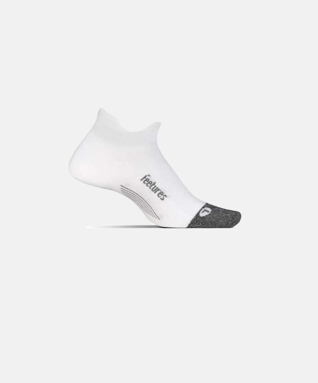 Feetures Elite Light Cushion No-Show Tab White Socks