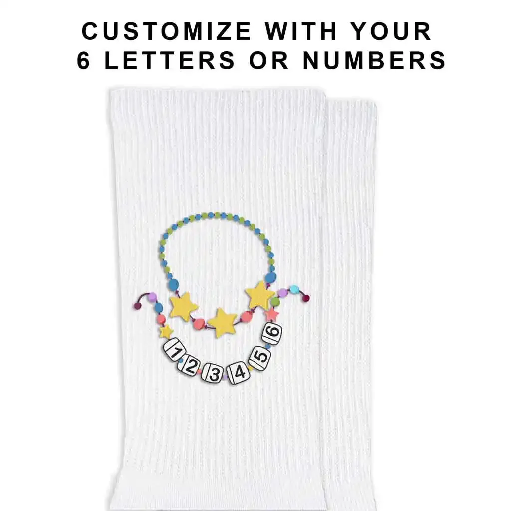 Friendship Bracelet Custom Text Designs on Socks