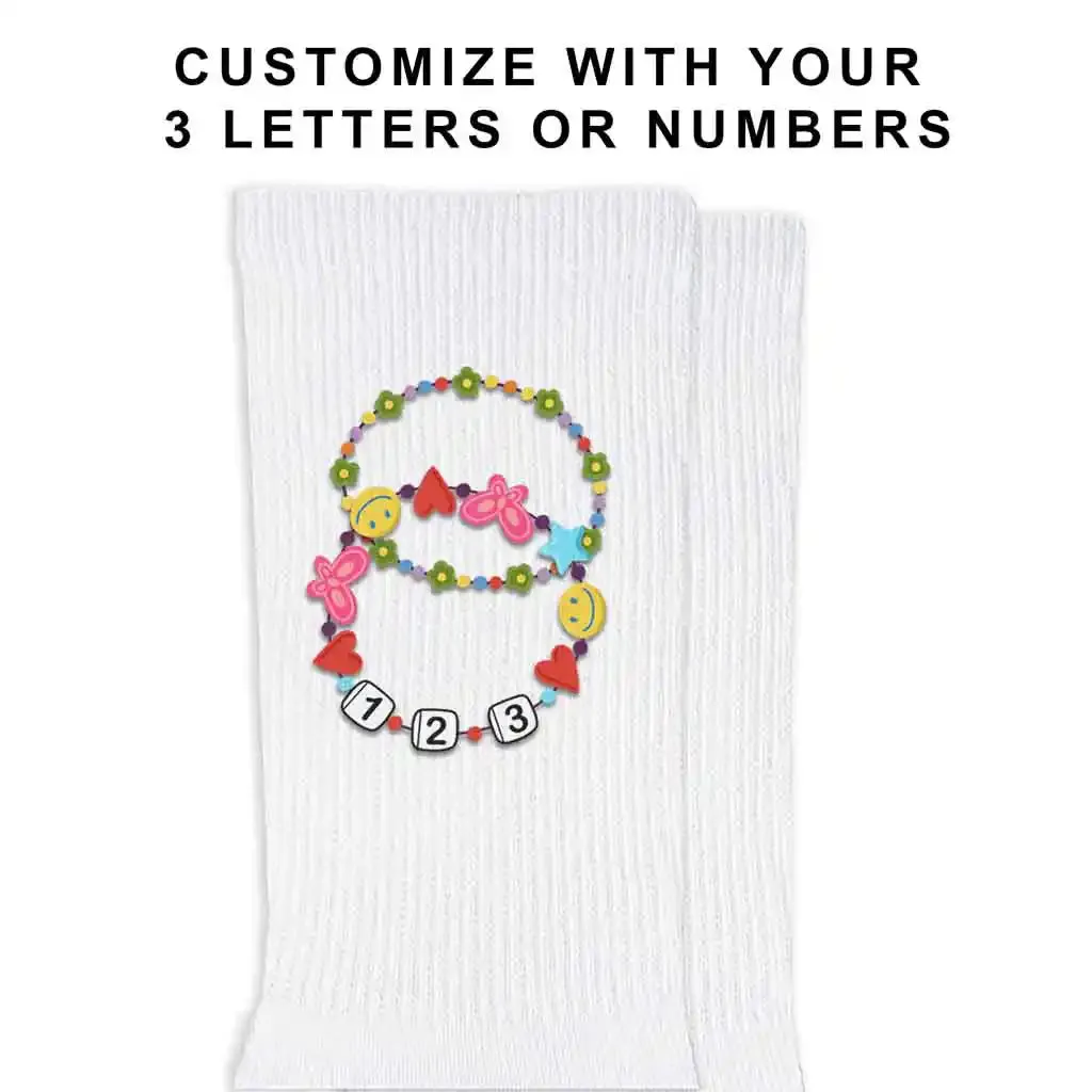 Friendship Bracelet Custom Text Designs on Socks