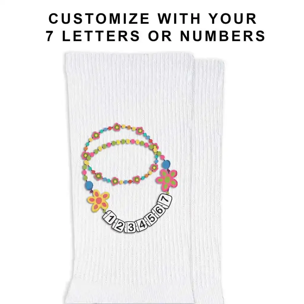 Friendship Bracelet Custom Text Designs on Socks