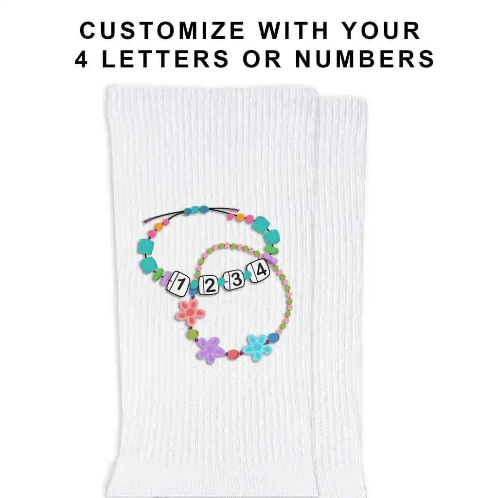 Friendship Bracelet Custom Text Designs on Socks