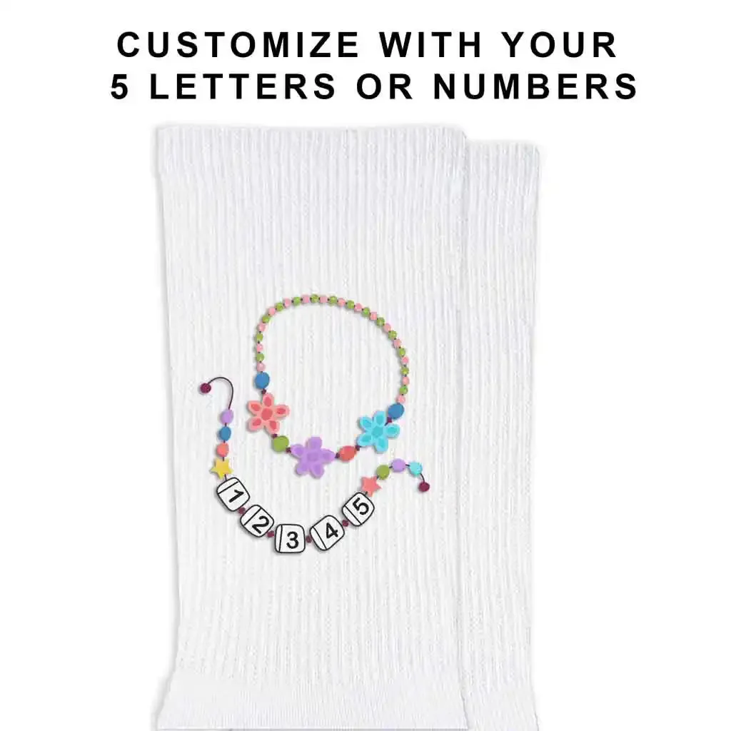 Friendship Bracelet Custom Text Designs on Socks