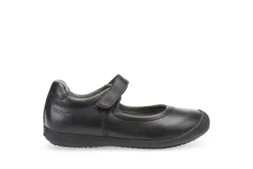 Geox Girls Black Leather School Shoes J643CA