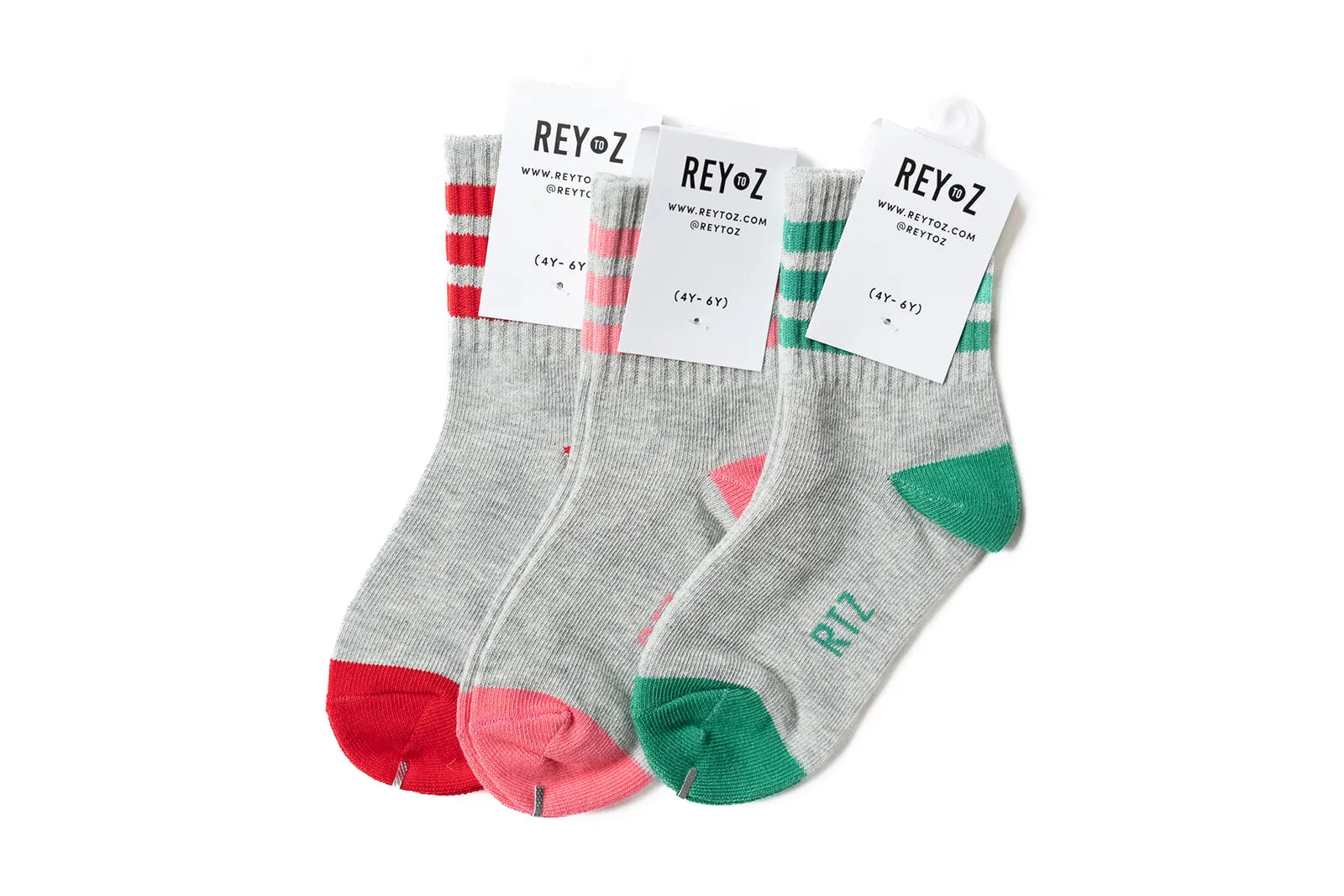 Heather Grey & Red Stripe Socks