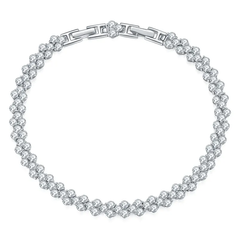 Irregular V-Shaped 925 Silver Moissanite Tennis Bracelet