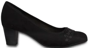 Jana-Softline Ladies Black Court Shoe 22466-24