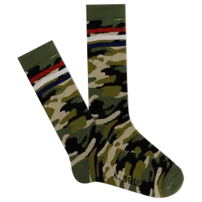 K.Bell Men's American Made Camo Stripe Crew Sock