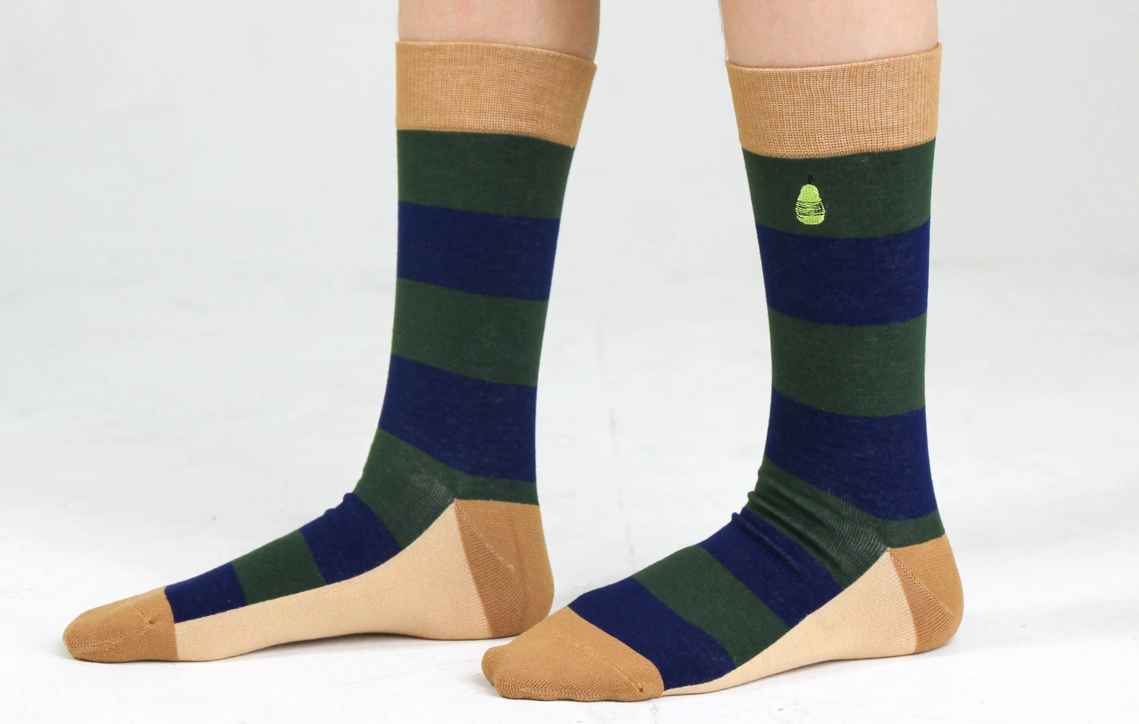 Kids' Cotton Crew Socks, Rugby Stripe