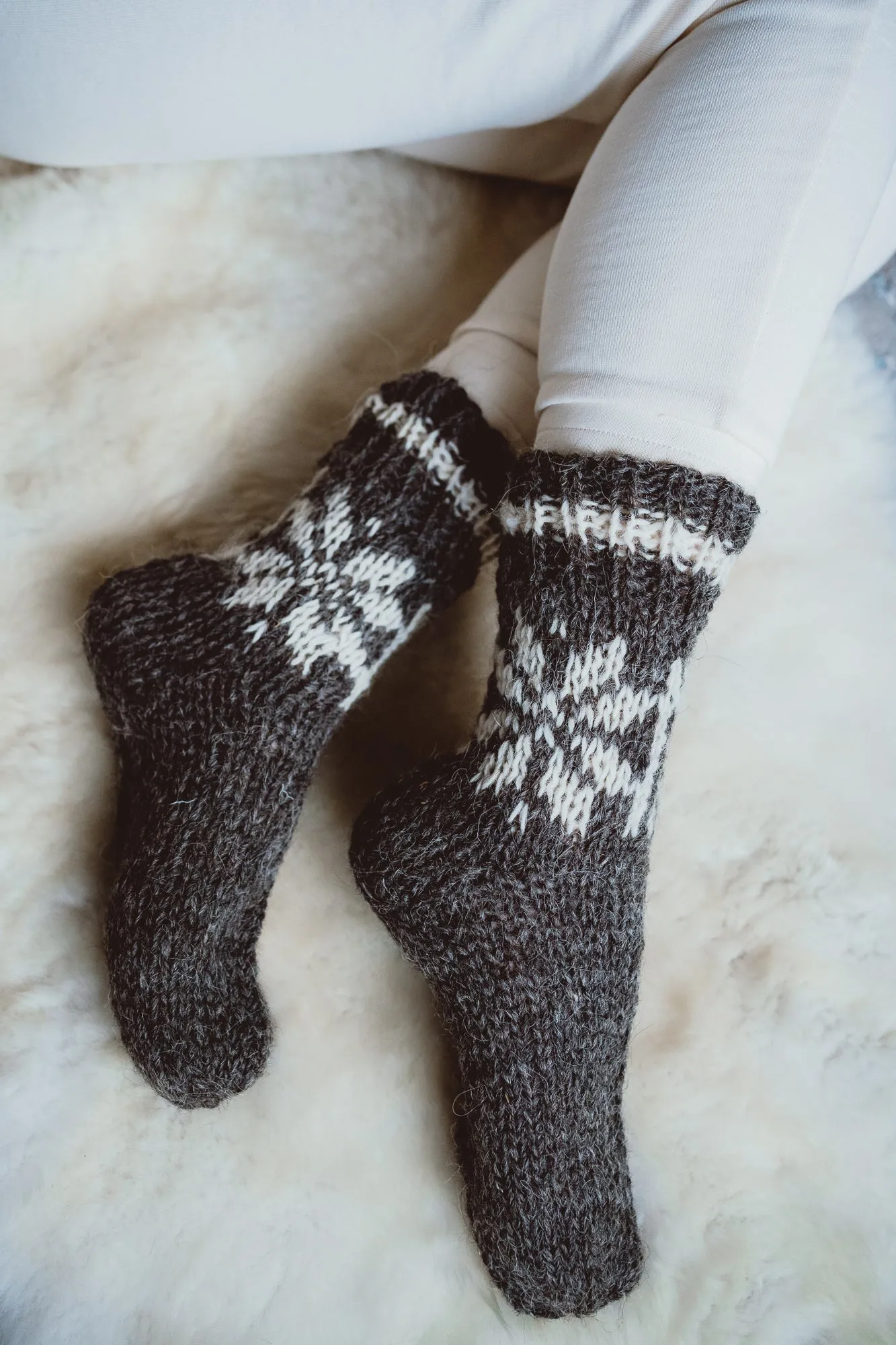 Knitted wool socks