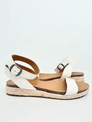 Lucky Brand Women's Garston Beige Leather Sandals Size 7.5