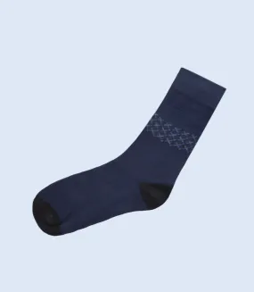 MA1692-BLUE/BLACK-Mid-calf Socks For Men