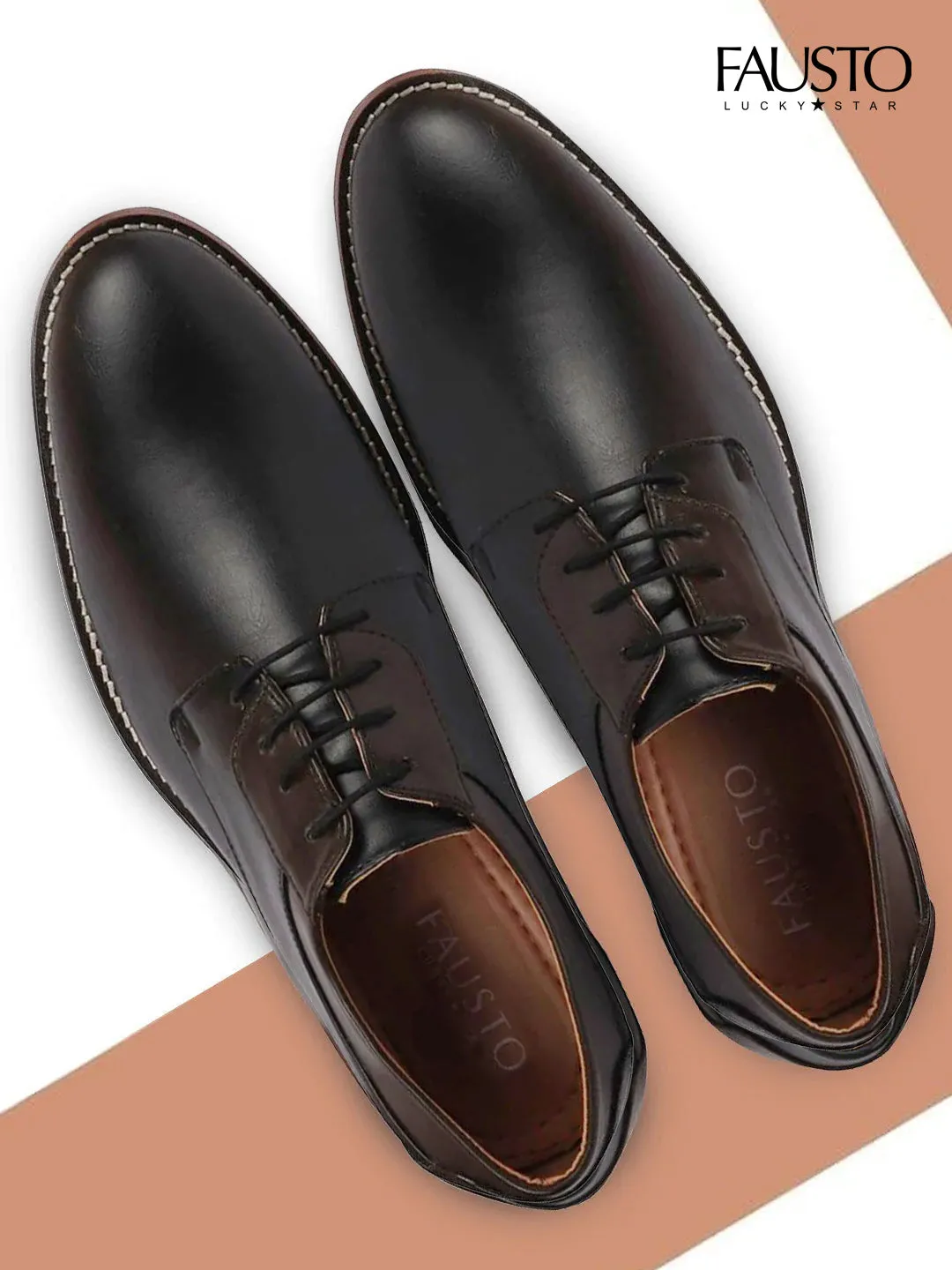 Men Black Lace Up Welted Oxford Shoes