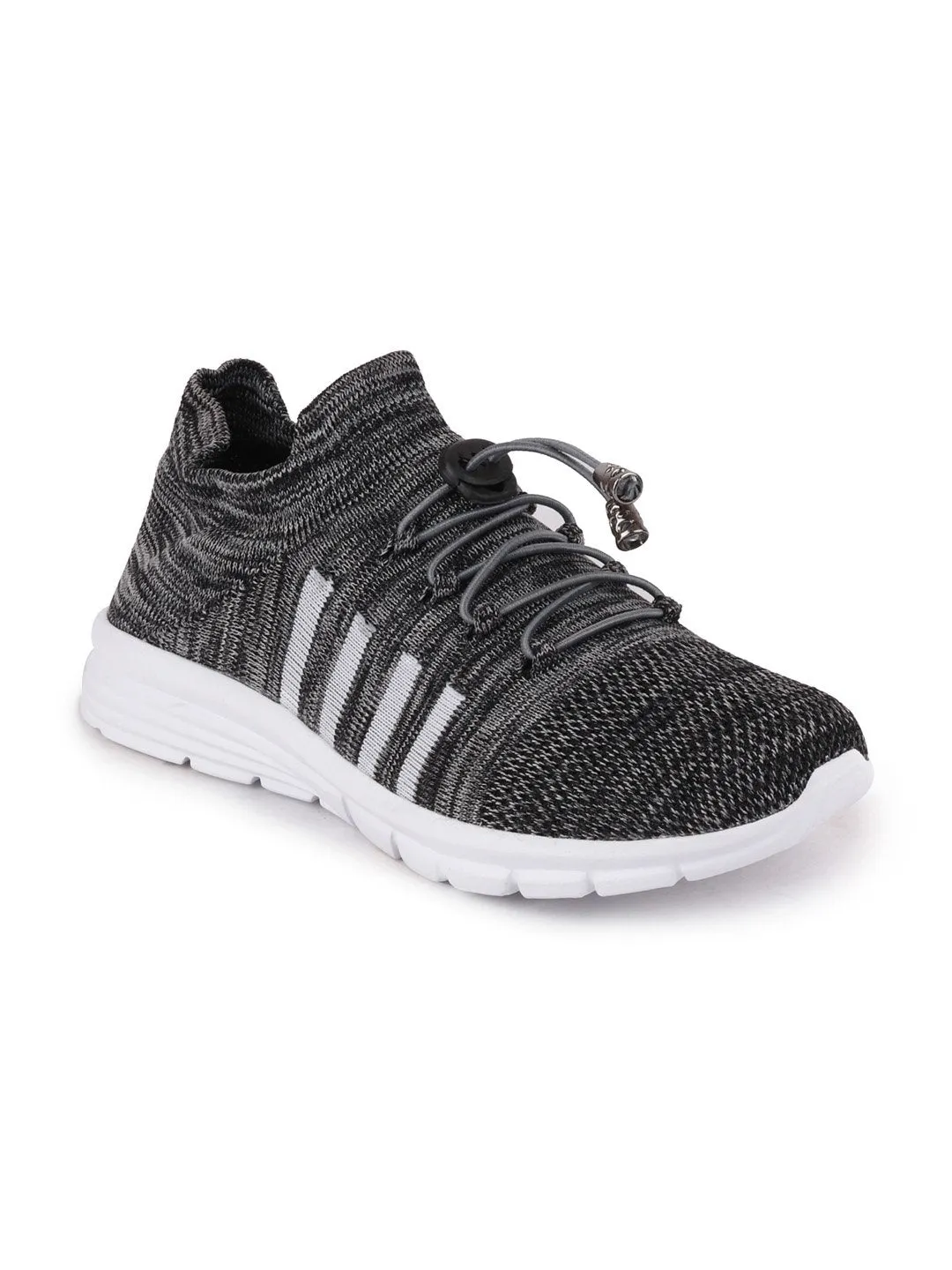 Men Dark Grey Sports Lace-Up Outdoor Running Shoes