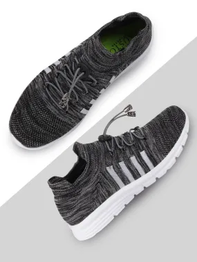 Men Dark Grey Sports Lace-Up Outdoor Running Shoes