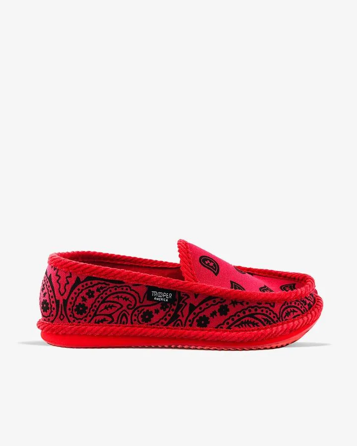 Mens Bandana Print Closed Back House Shoes