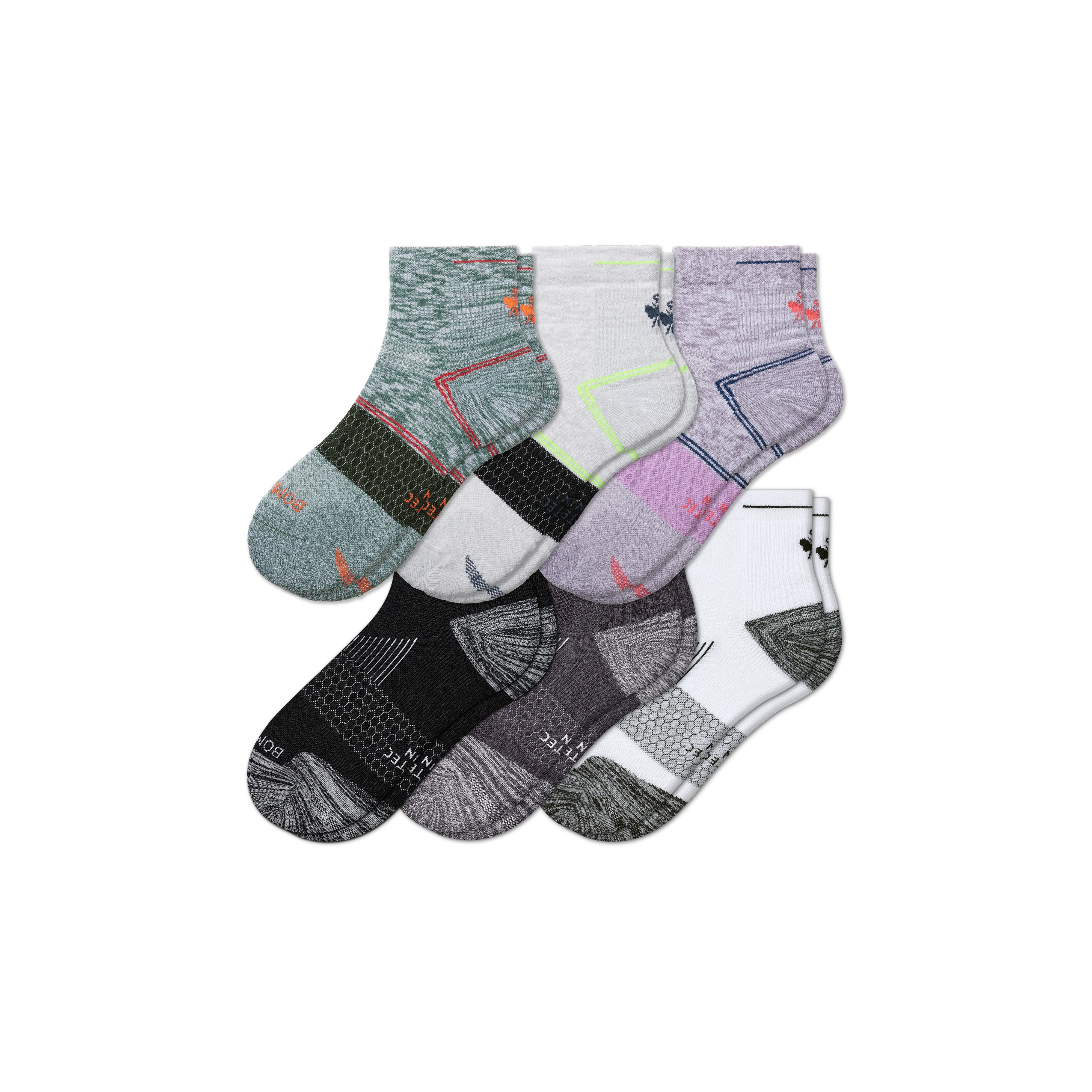 Men's Running Quarter Sock 6-Pack