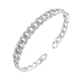 Moissanite Cuban Chain Shape Tennis Bracelet