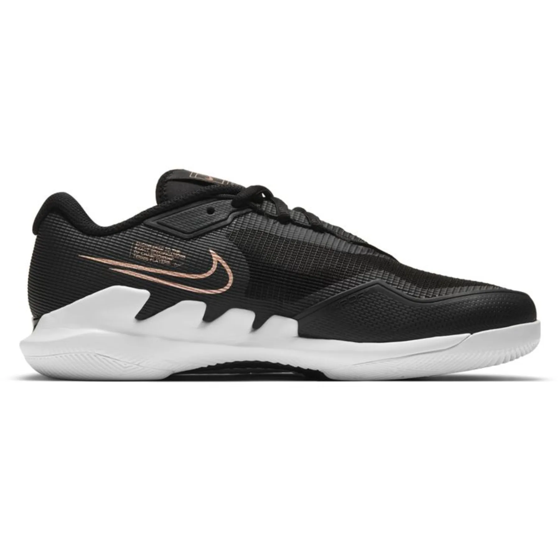 Nike Court Air Zoom Vapor Pro Women Hard Court Tennis Shoes - Black/Mtlc Red Bronze-White