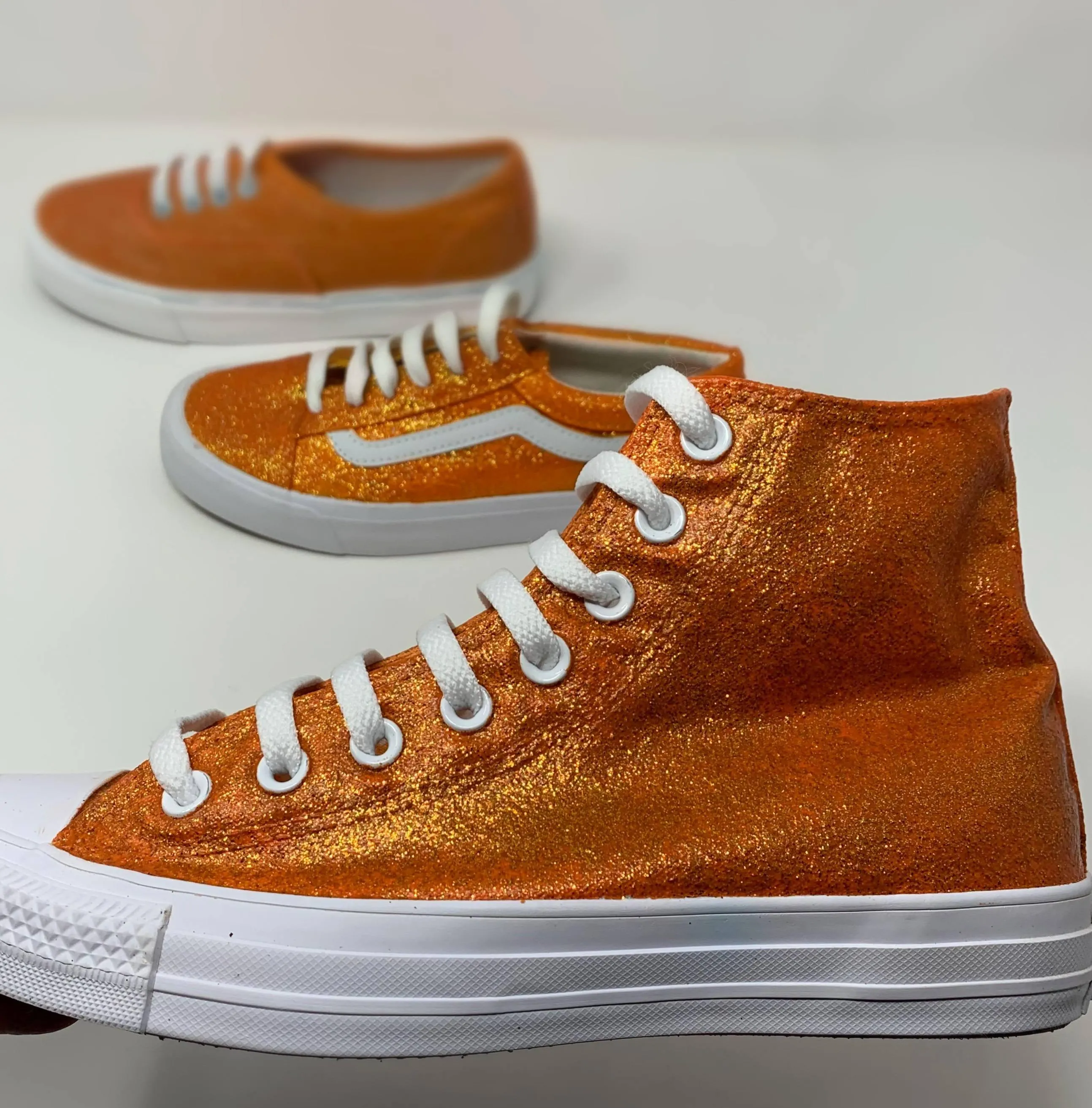 Orange Glitter Shoes