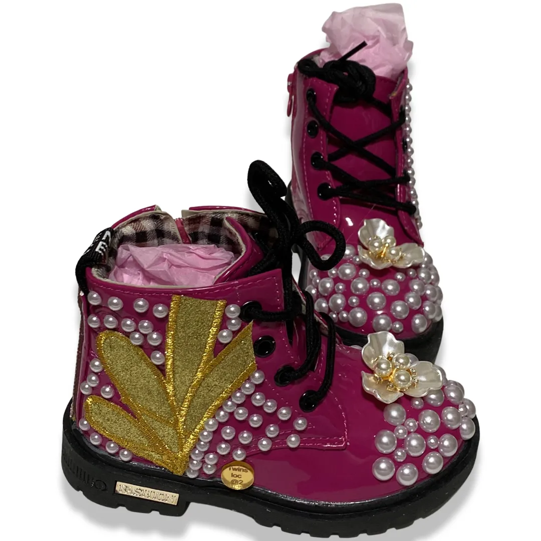 PEARLS & GOLD SEQUANCE GIRLS BOOTS