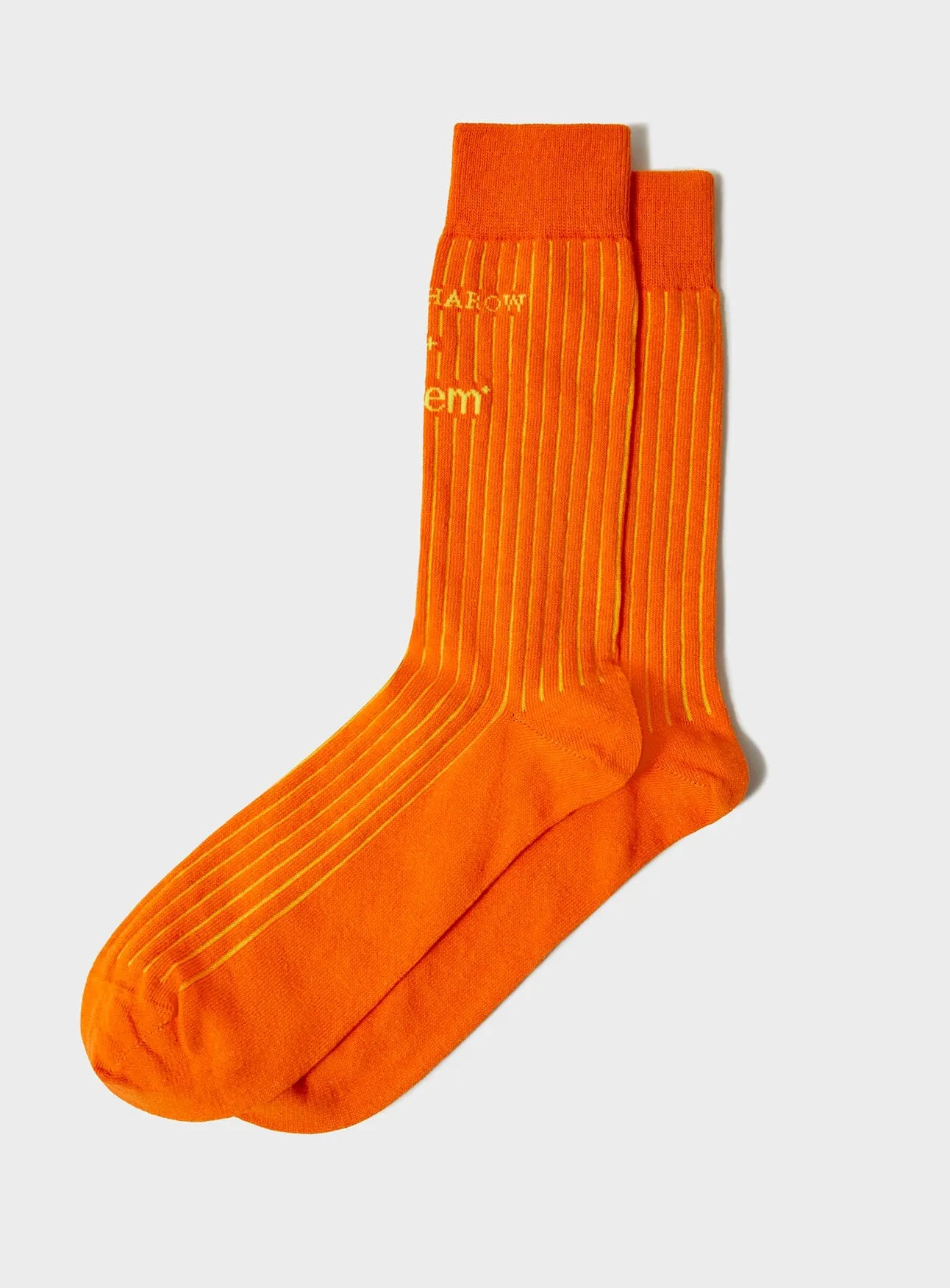 Recycled British Ribbed Cotton Orange Men's Socks