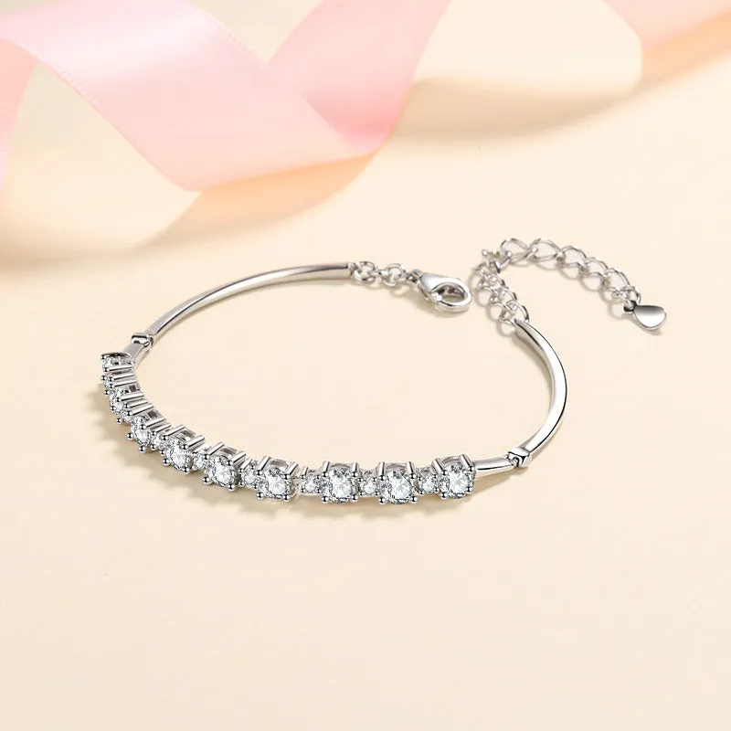 Rhinestone Moissanite Bracelet for Women