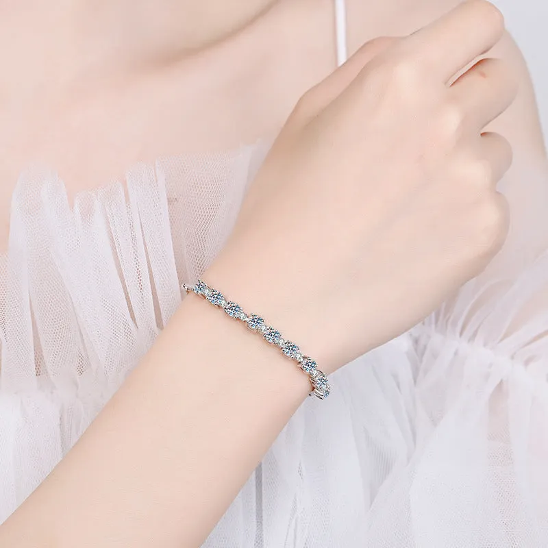 Rhinestone Moissanite Bracelet for Women