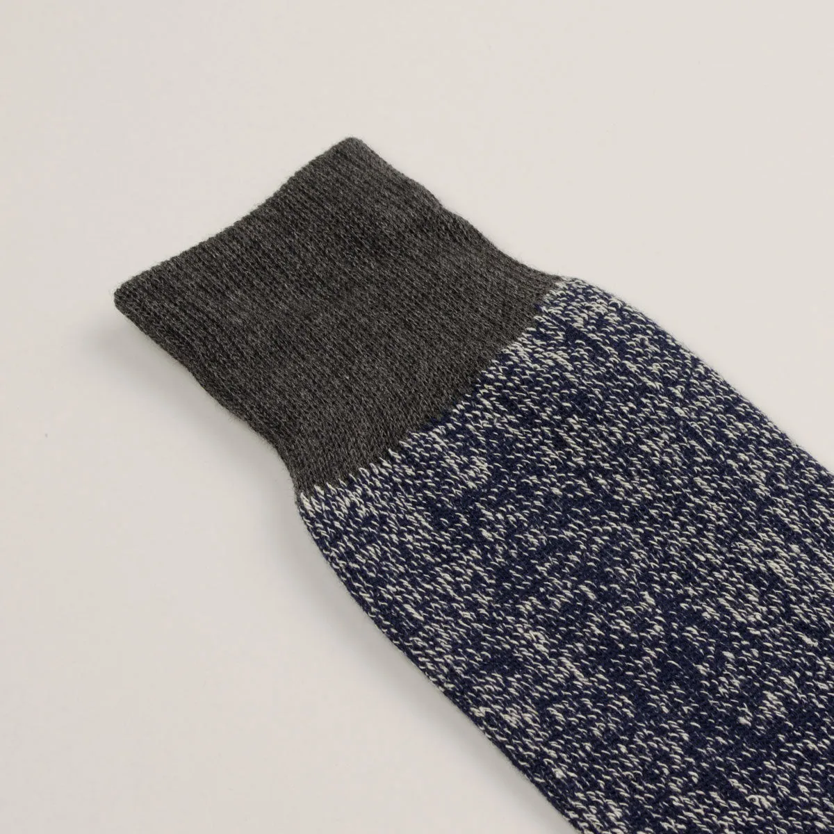 RoToTo - Doubleface Silk / Cotton Socks - Dark Gray / Navy