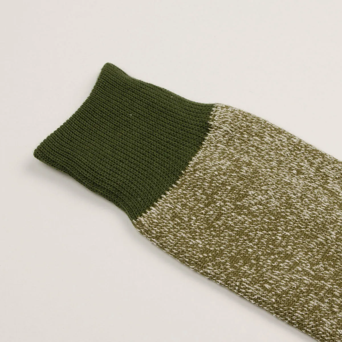 RoToTo - Doubleface Silk / Cotton Socks - Olive / Dark Khaki